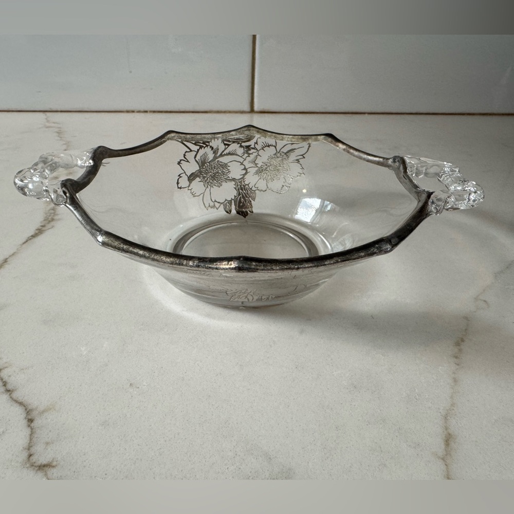 Vintage Silver Inlay “Tidbit”  Bowl